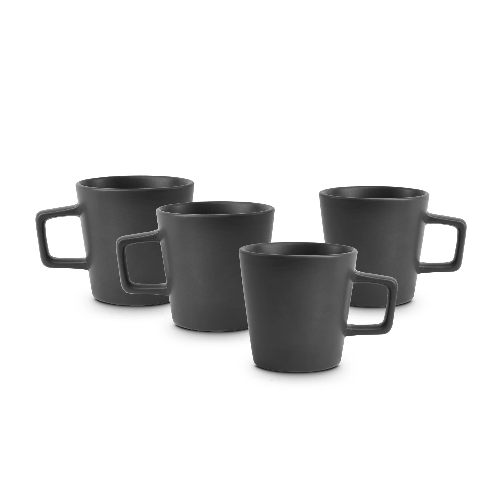 16 Piece Stoneware Dinnerware Set for 4, Black Matte A652157