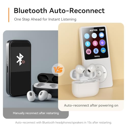 MP3 Player with Bluetooth 5.3, 1.8 Inch Screen, FM Radio, Voice Recorder O744186
