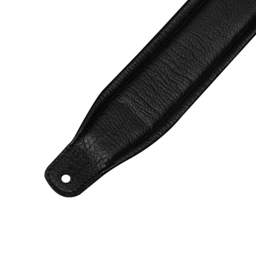 3" Wide Leather Guitar Strap with Foam Padding, Black O895