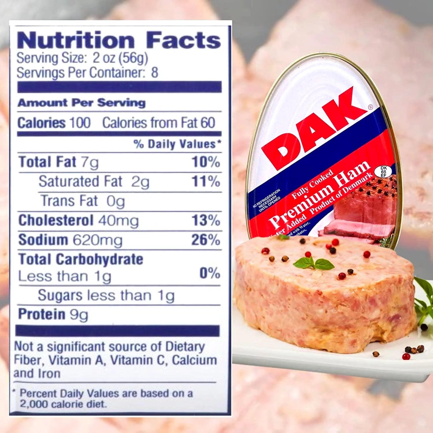 Canned Ham 16oz Fully Cooked Ready to Eat, Pack of 2 O4092