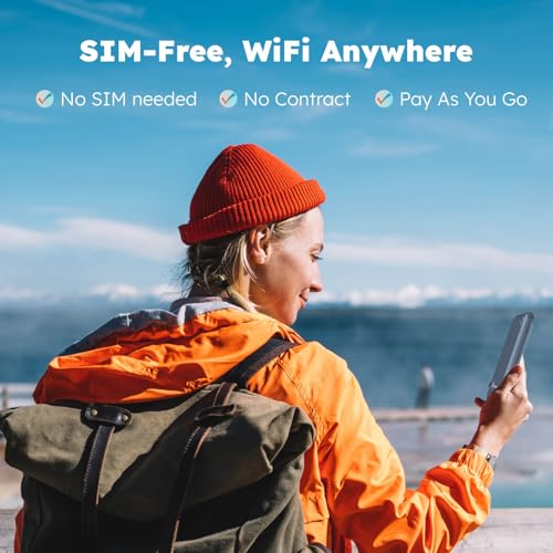 4G LTE Mobile Hotspot, Portable WiFi for Travel in 200+ Countries, No SIM Needed, 10 Devices, 1GB Data 90 Days S5407