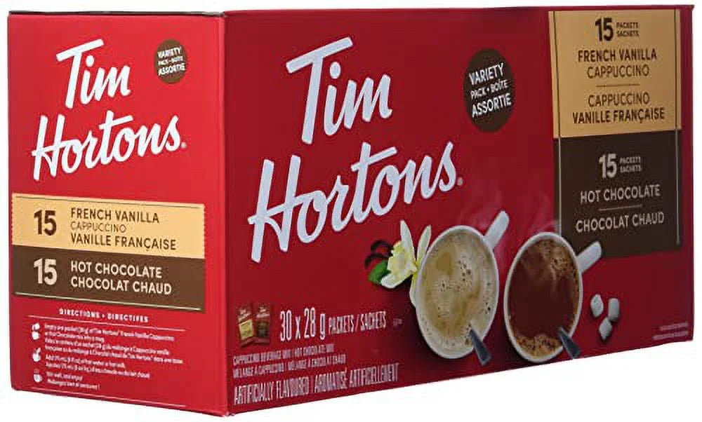 Hot Chocolate Variety Pack, French Vanilla & Cappuccino, 15 Packets Y761445
