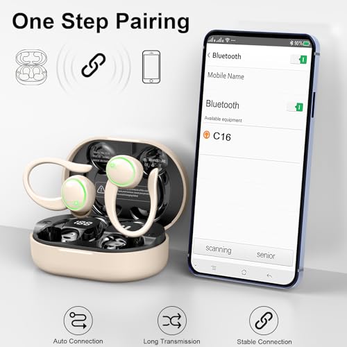 Wireless Earbuds Bluetooth 5.4 with Noise Cancelling Mic, IP7 Waterproof for Running R64733
