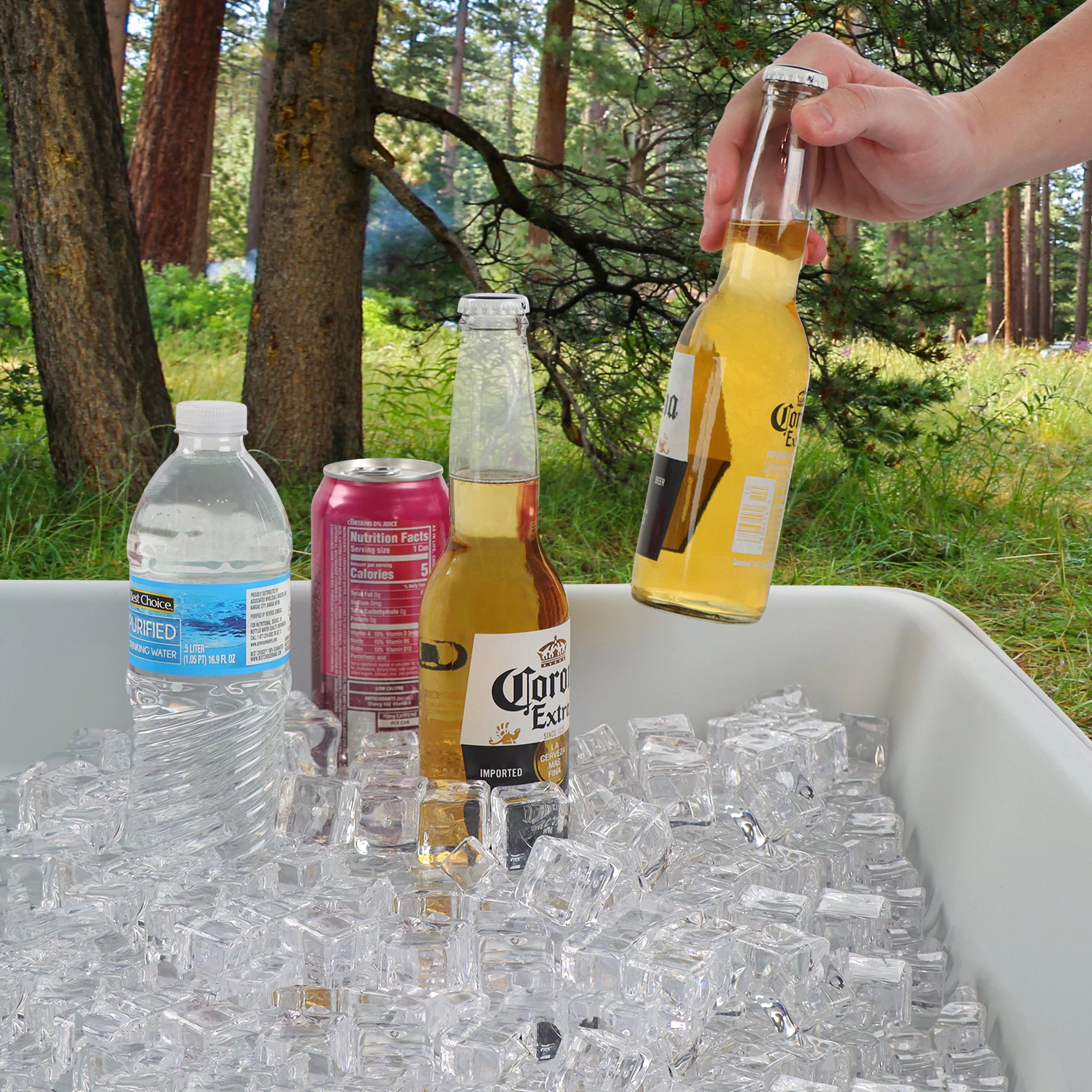 Folding Ice Cooler Table - 4ft Outdoor Bar Cooler Table S531