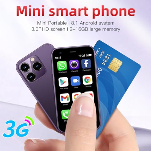3G Mini Smartphone 3.0 Inch WiFi GPS Quad Core Android 8.1 Cell Phone Dual Sim HD Camera J113