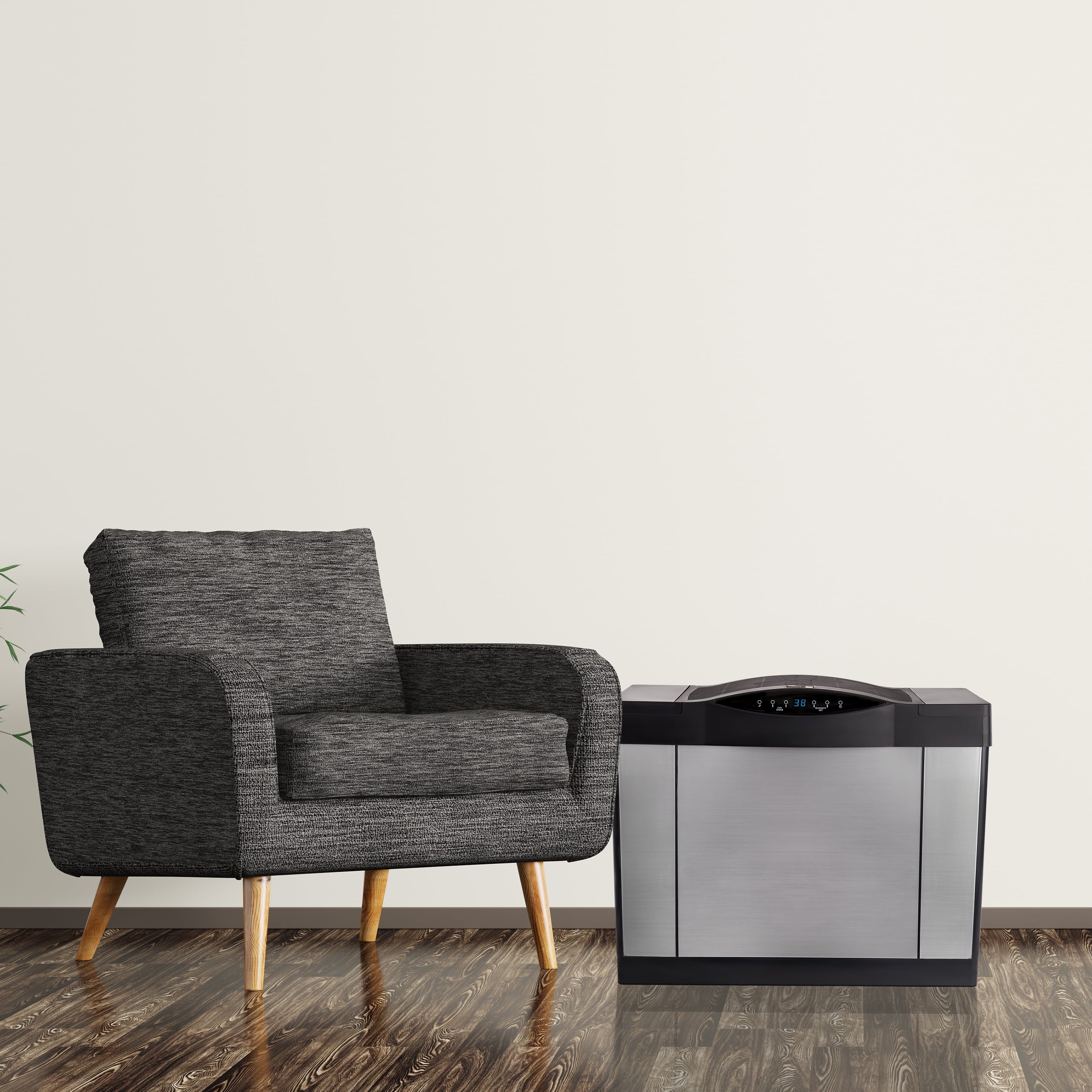 Console Evaporative Humidifier for 3600 sq ft, Brushed Nickel H91832