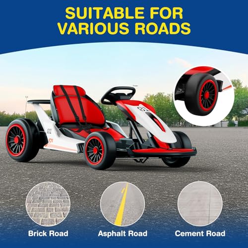 24V Electric Go Kart for Big Kids with 5-Point Safety Belt I93490