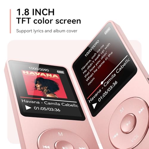 MP3 Player with Bluetooth 5.3, 1.8 Inch Screen, FM Radio, Voice Recorder O744186