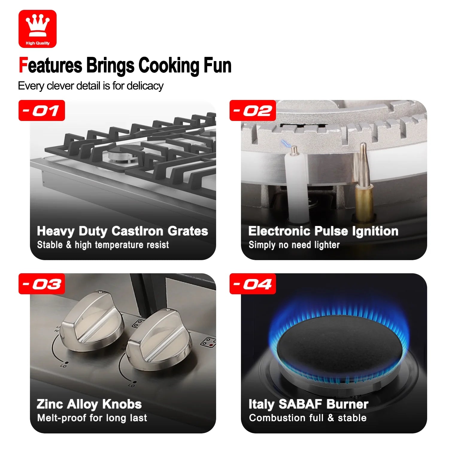 36 in. Convertible Gas Cooktop with 5 Burners V26696