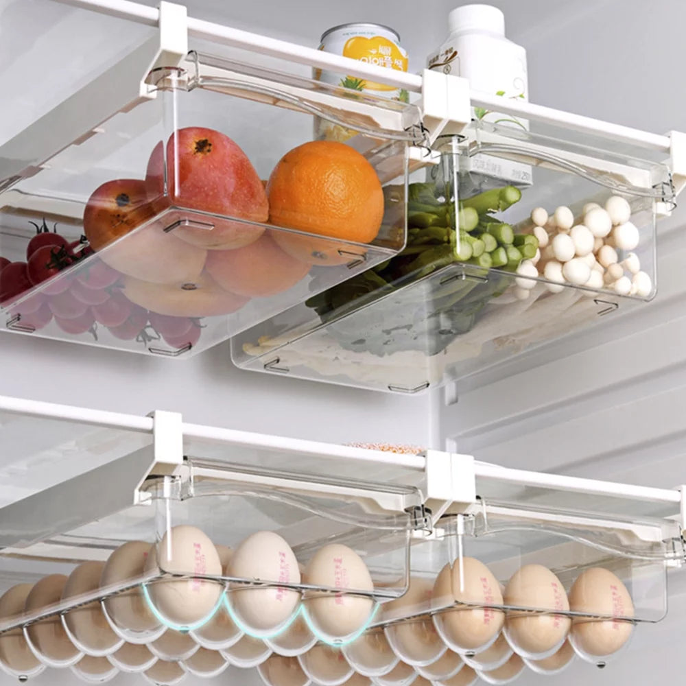 Transparent Refrigerator Egg Tray with Handle, Vegetable Storage Box F36791