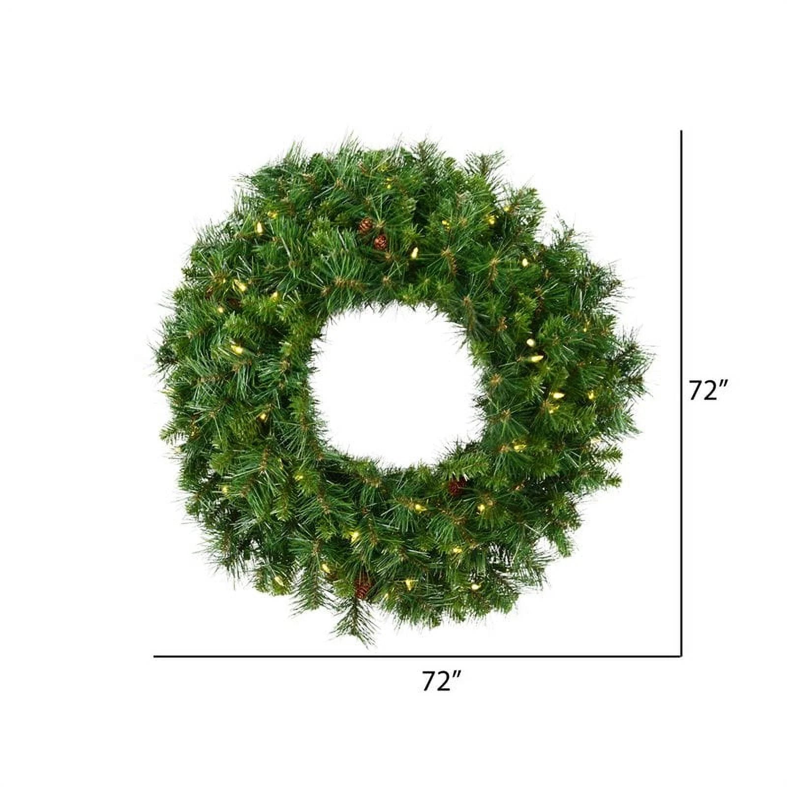 72" Pine Wreath with 400 Warm White LED Lights Q61831