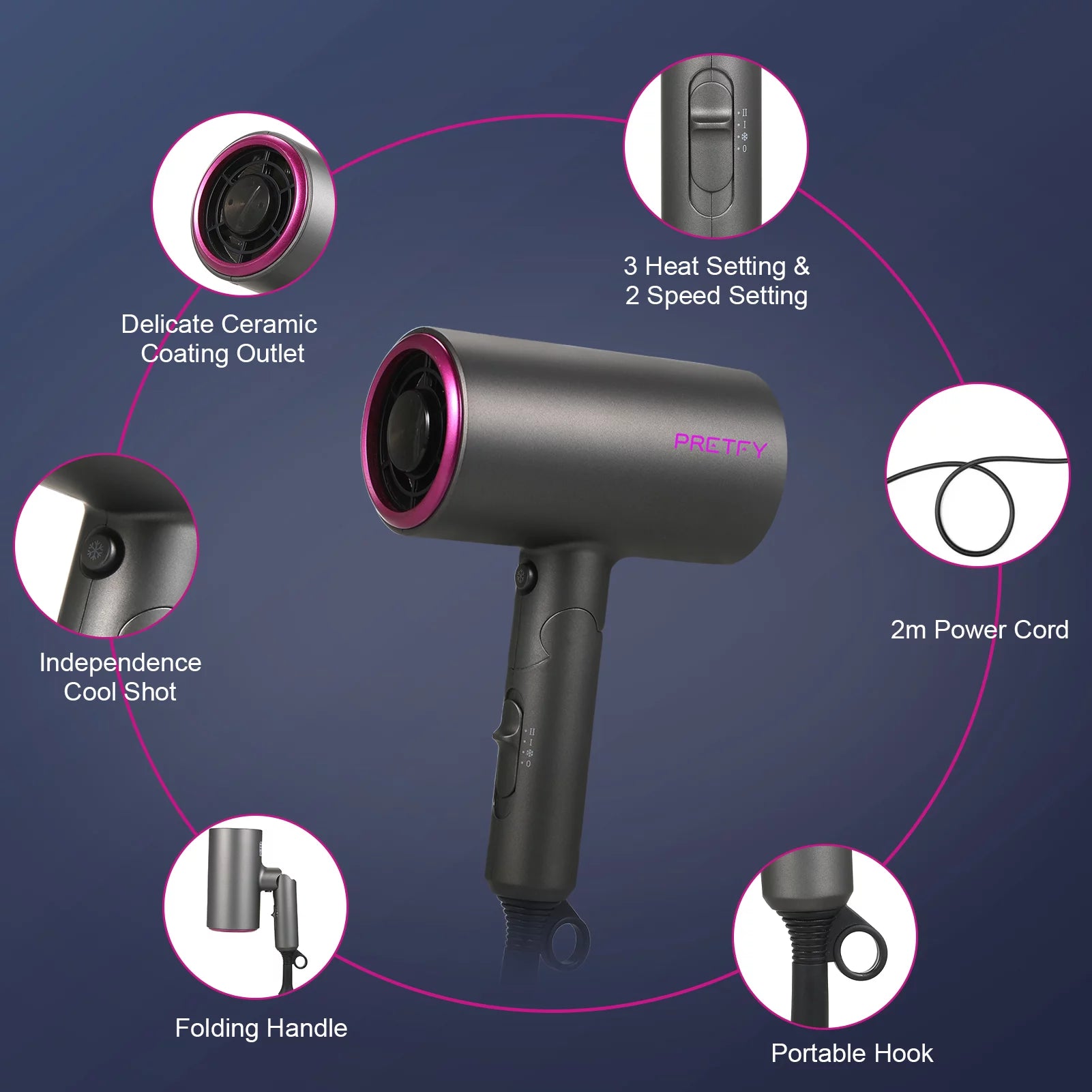 Ionic Hair Dryer 1800W for Fast Drying B30362