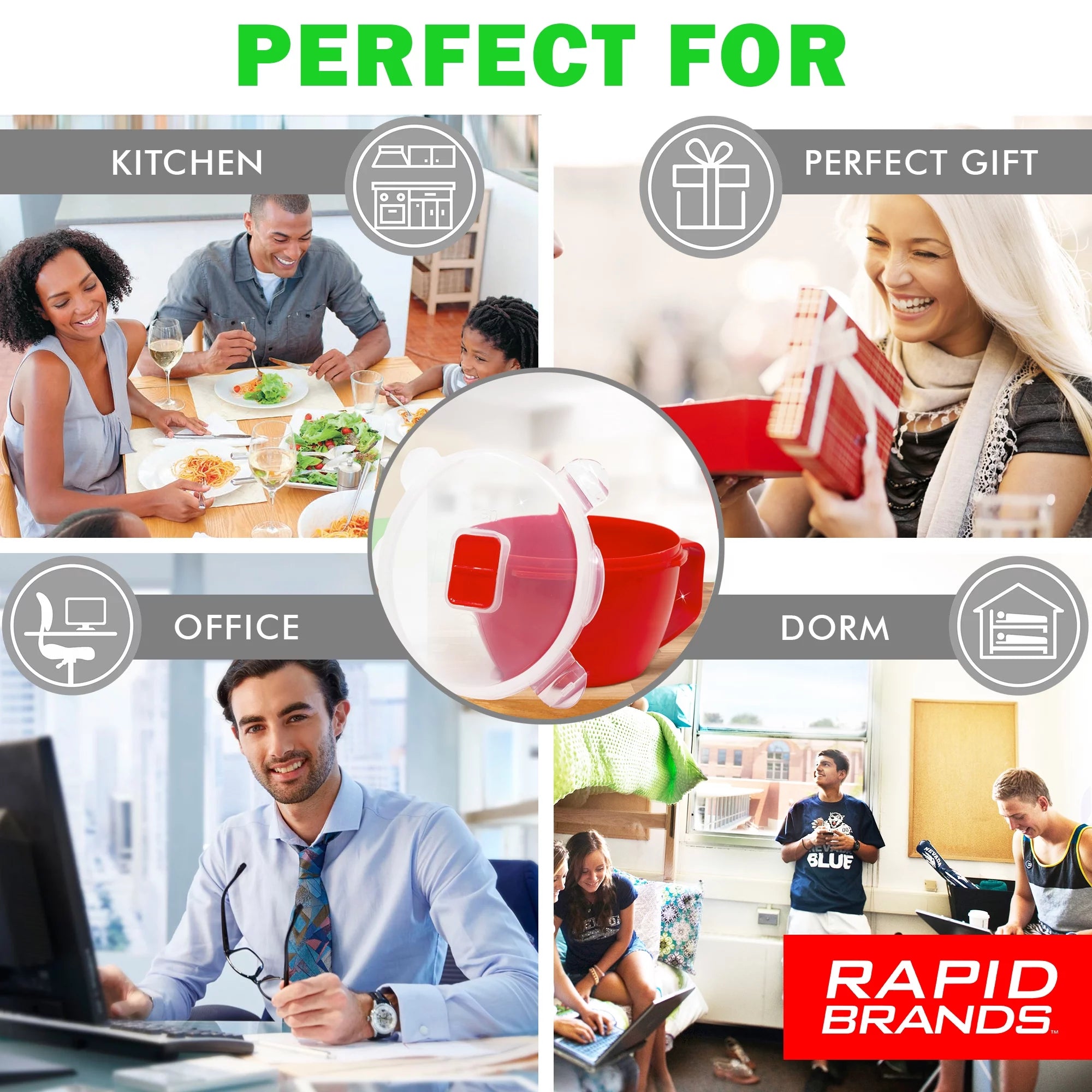 Noodle & Soup Bowl, Microwaveable, BPA-Free, Red C784