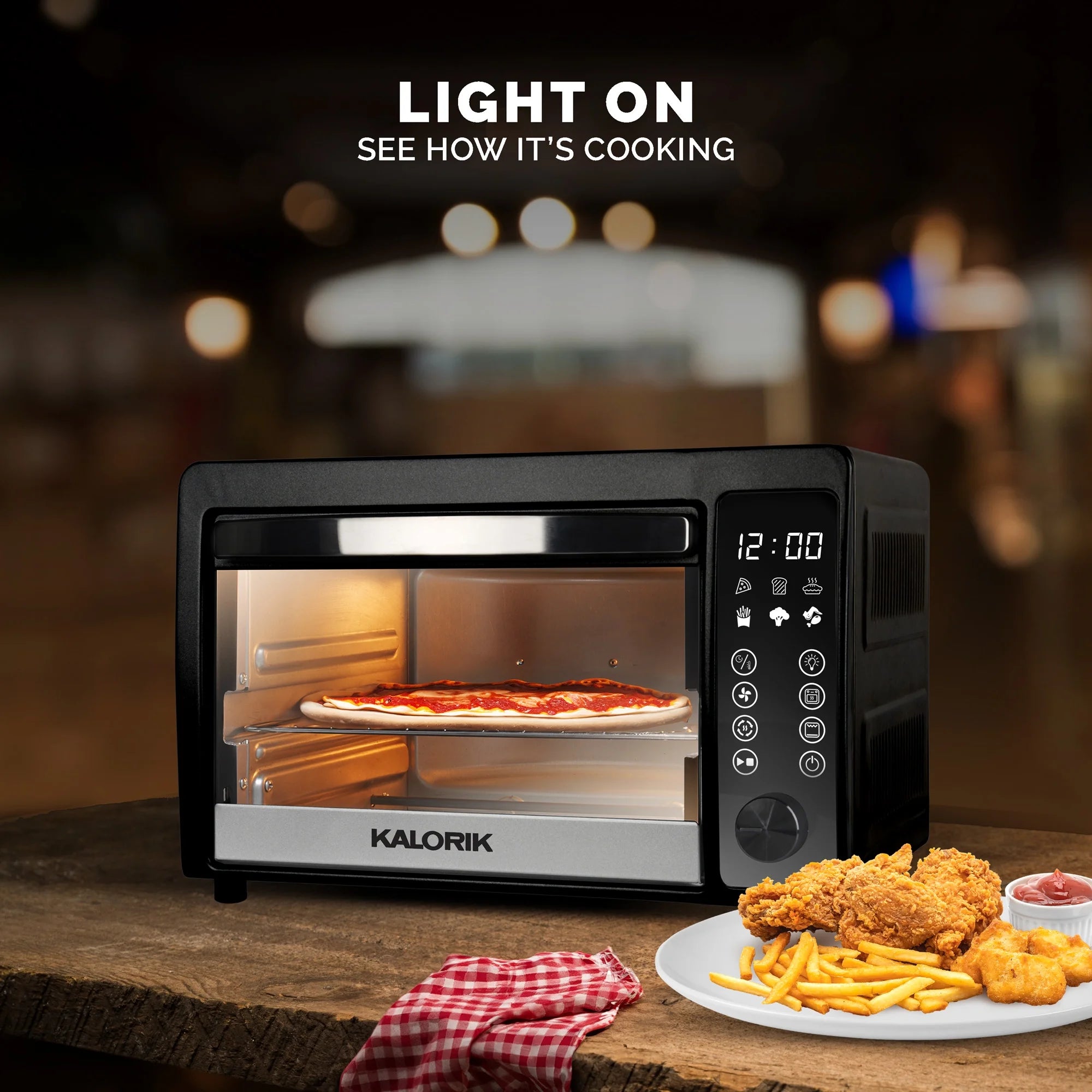 22-Quart Digital Touchscreen Air Fryer Toaster Oven, Black T788