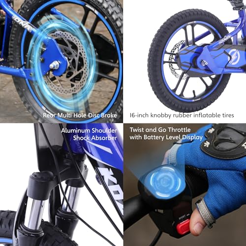 Electric Dirt Bike for Kids Aged 3-6, 170W Motor, 24V Battery, 12IN Tires J8048