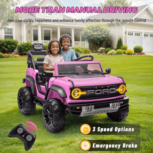 2 Seater Ride On Car for Kids, 24v Electric Truck with Remote Control, Blue V213