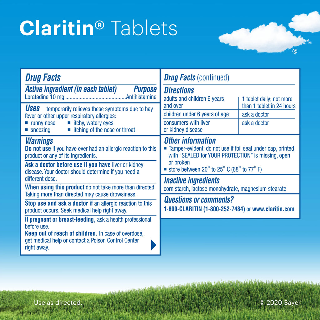 Non-Drowsy Allergy Relief Tablets, 10 mg, 85 Count D827720