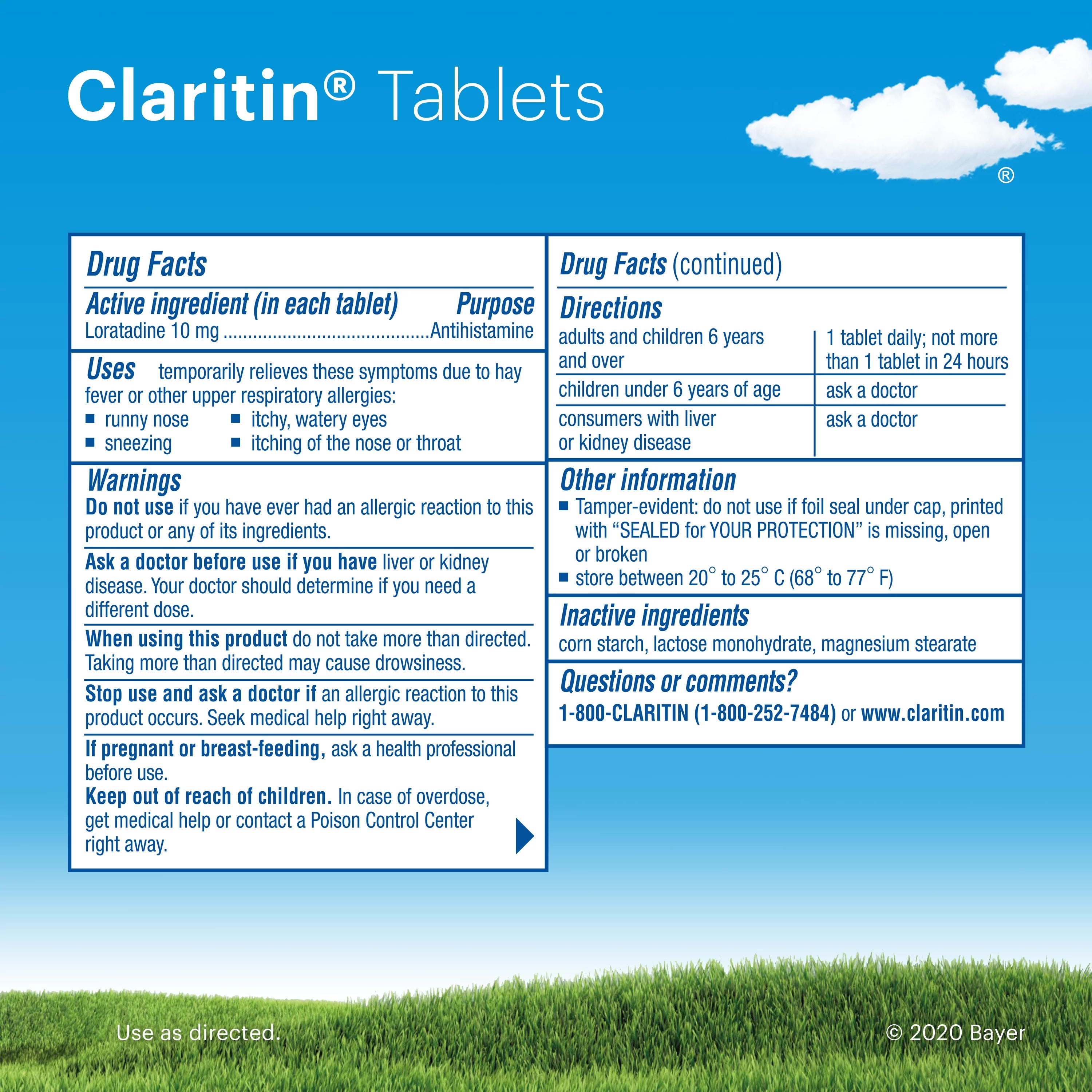 Non-Drowsy Allergy Relief Tablets, 10 mg, 85 Count D827720
