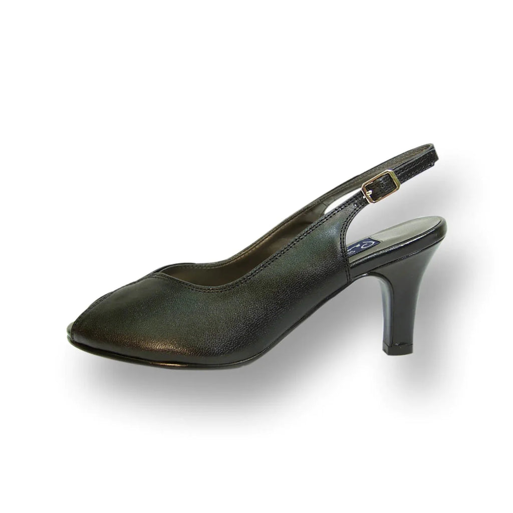 Women's Wide Width Leather Slingback Pumps L851