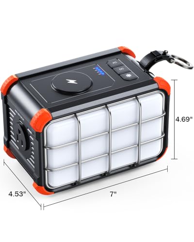 Portable Power Station 153Wh Solar Generator with Hand Crank 120V AC Outlet Q130200