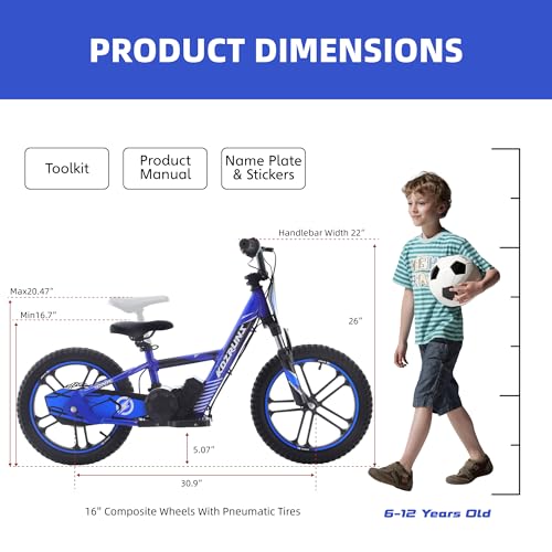 Electric Dirt Bike for Kids Aged 3-6, 170W Motor, 24V Battery, 12IN Tires J8048