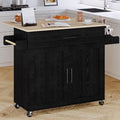 Kitchen Island with Storage, Rolling Cart with Drop Leaf and Charging Station H331