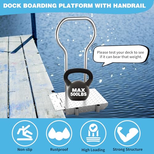 Foldable Dock Boarding Platform with Handrail K17625