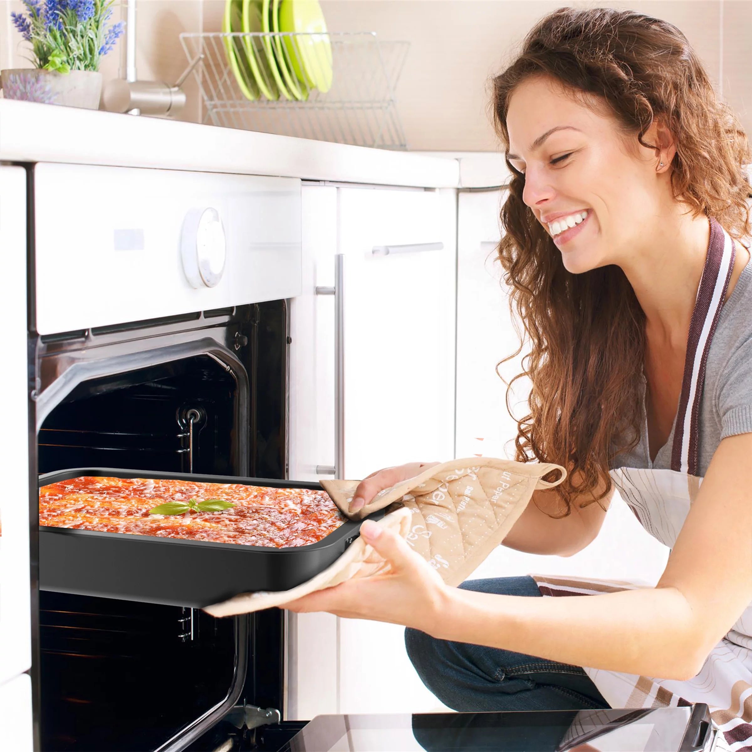 Nonstick Oven Roasting Pan with Flat Rack and Tray A67232