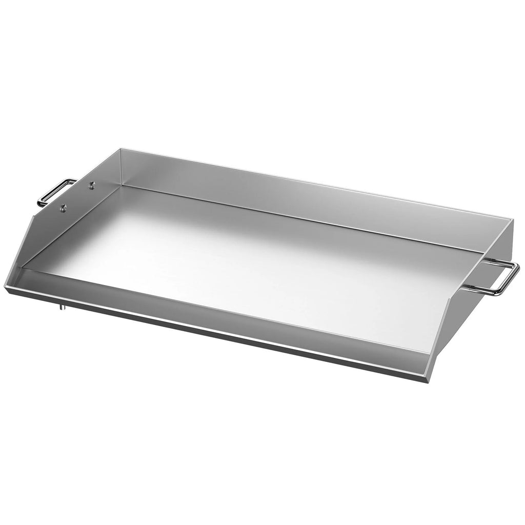 Stainless Steel Flat Top Griddle with Handles and Grease Groove V592