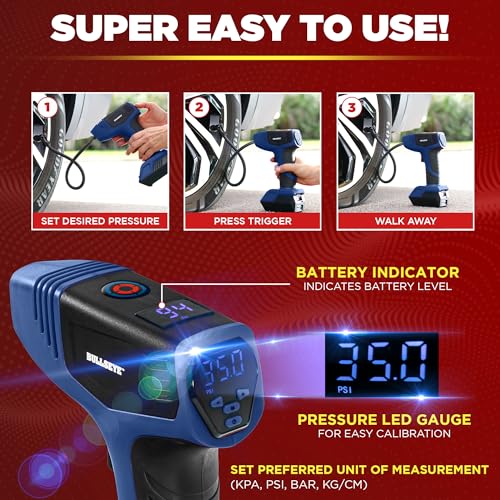 Portable Tire Inflator Air Compressor for Car Tires, 150PSI, 12V DC D119