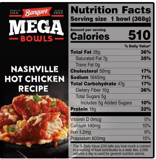 Nashville Hot Fried Chicken Frozen Meal, 13 oz, Pack of 8 E658