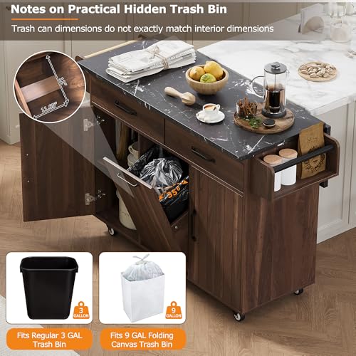 Farmhouse Kitchen Island with Drop Leaf, Barn Door and Power Outlet C3058