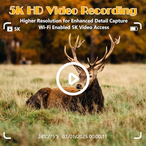 5K WiFi Trail Camera with Night Vision and 64GB SD Card R593430