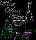 Rhinestone Bling Iron On Transfer DIY Wine Wine Glass Bottle