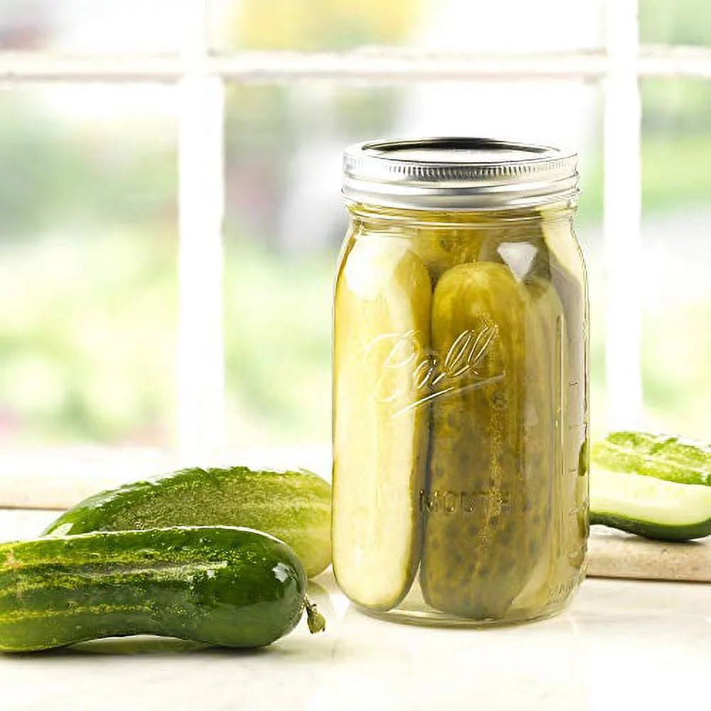 Wide Mouth Quart Mason Jar with Lid and Band D38812