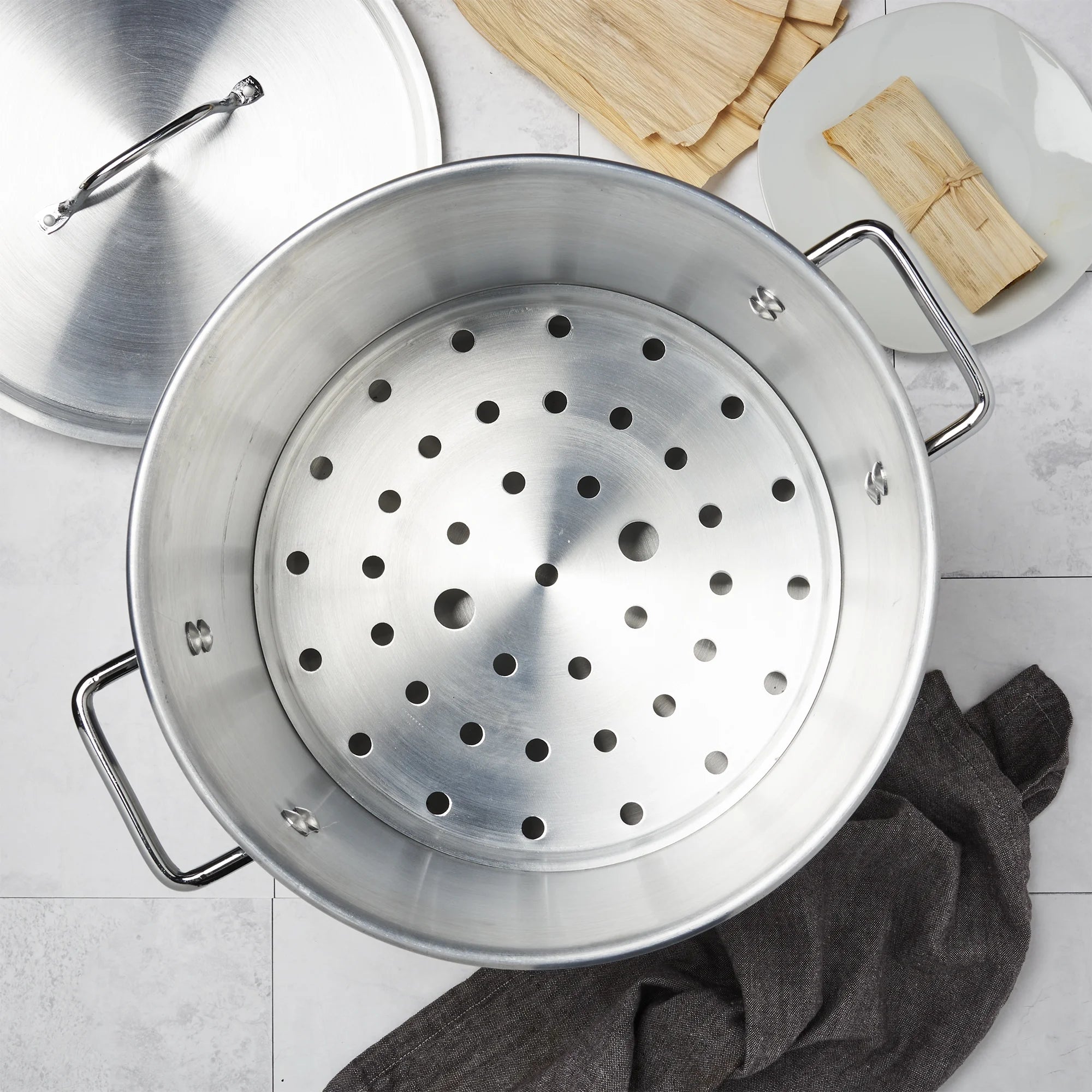 20Qt Aluminum Tamale Steamer Set I64006