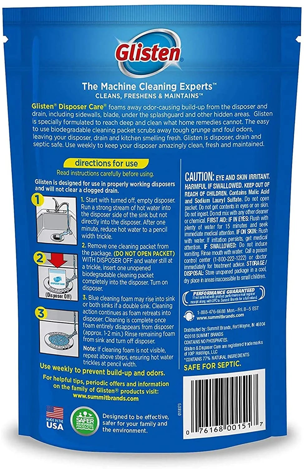 Garbage Disposal Cleaner and Odor Eliminator, Lemon Scent, Pack of 6 D7904