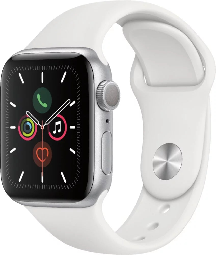 Apple Watch Series 5 40mm Silver Aluminum Case with White Sport Band - USED