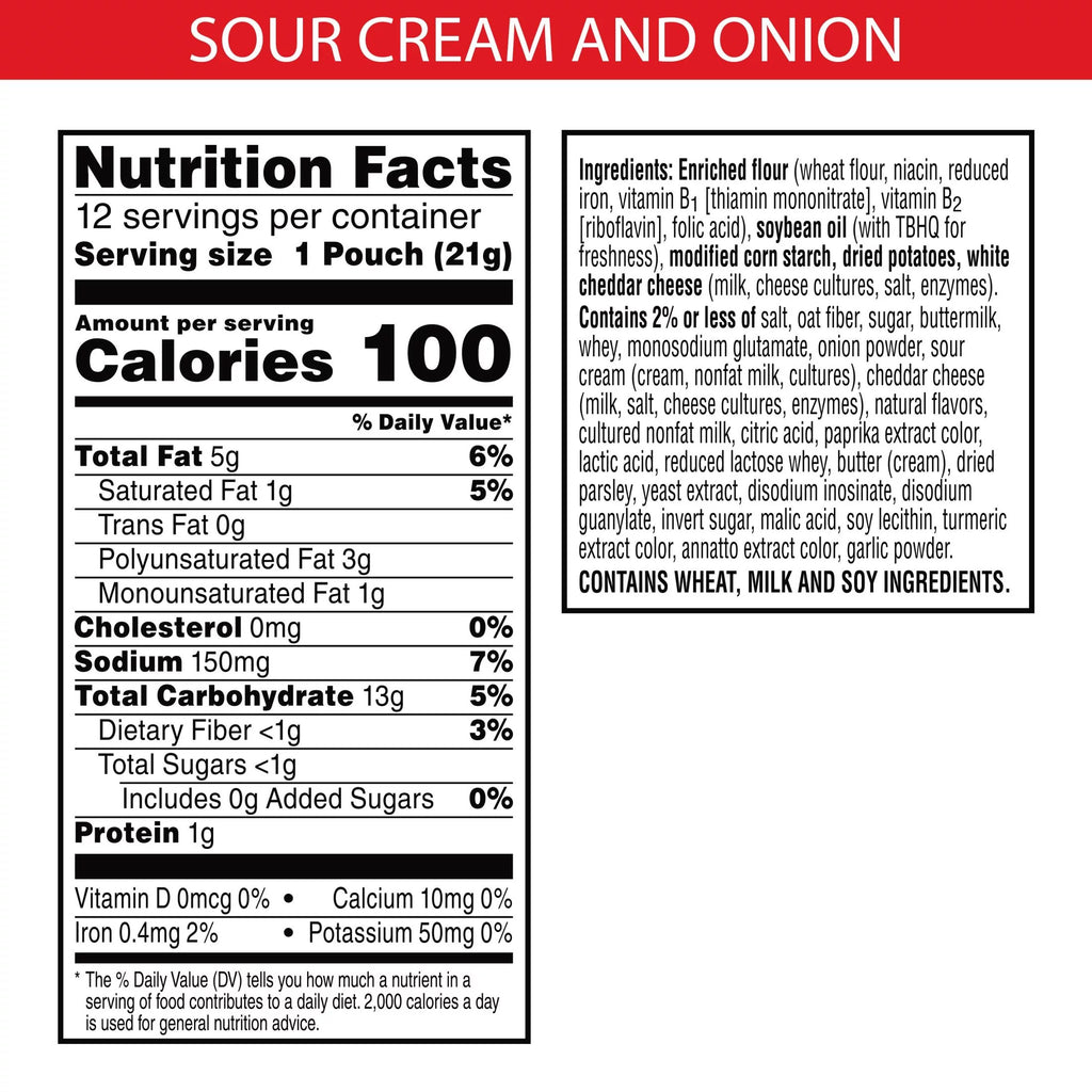 Cheddar Sour Cream Onion Cheese Cracker Chips, 9 oz, 12 Count R2024