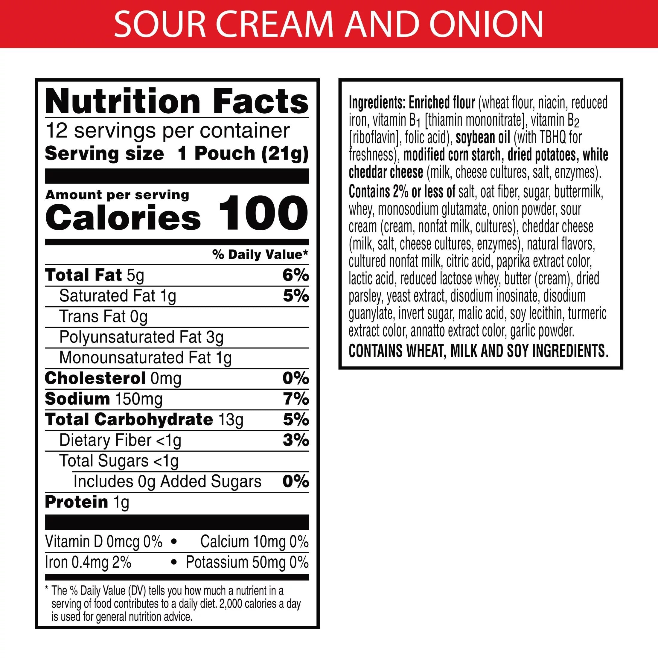 Cheddar Sour Cream Onion Cheese Cracker Chips, 9 oz, 12 Count R2024