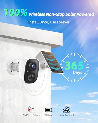 Wireless Outdoor Security Cameras with AI Motion Detection and 2K Color Night Vision A894906