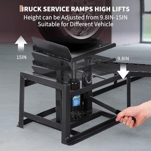 Hydraulic Car and Truck Service Ramps, 5 Ton Capacity, Adjustable Height M5181
