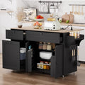 Kitchen Island on Wheels with Storage, Drop Leaf and Power Outlet I19403