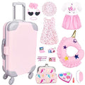 BNUZEIYI 17Pcs 18 Inch Girl Doll Clothes and Accessories Doll Accessories Travel Play Set with Travel Pillow Camera for 18 Inch Dolls Gift for Girls