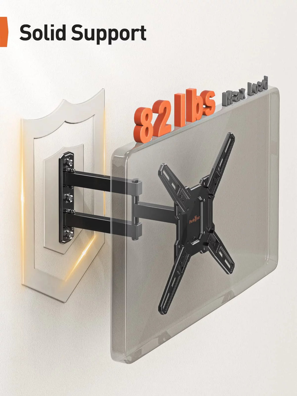 TV Wall Mount Bracket for 26-60 inch LED LCD Flat Curved TVs, Max 400x400mm, 82 lbs D2875