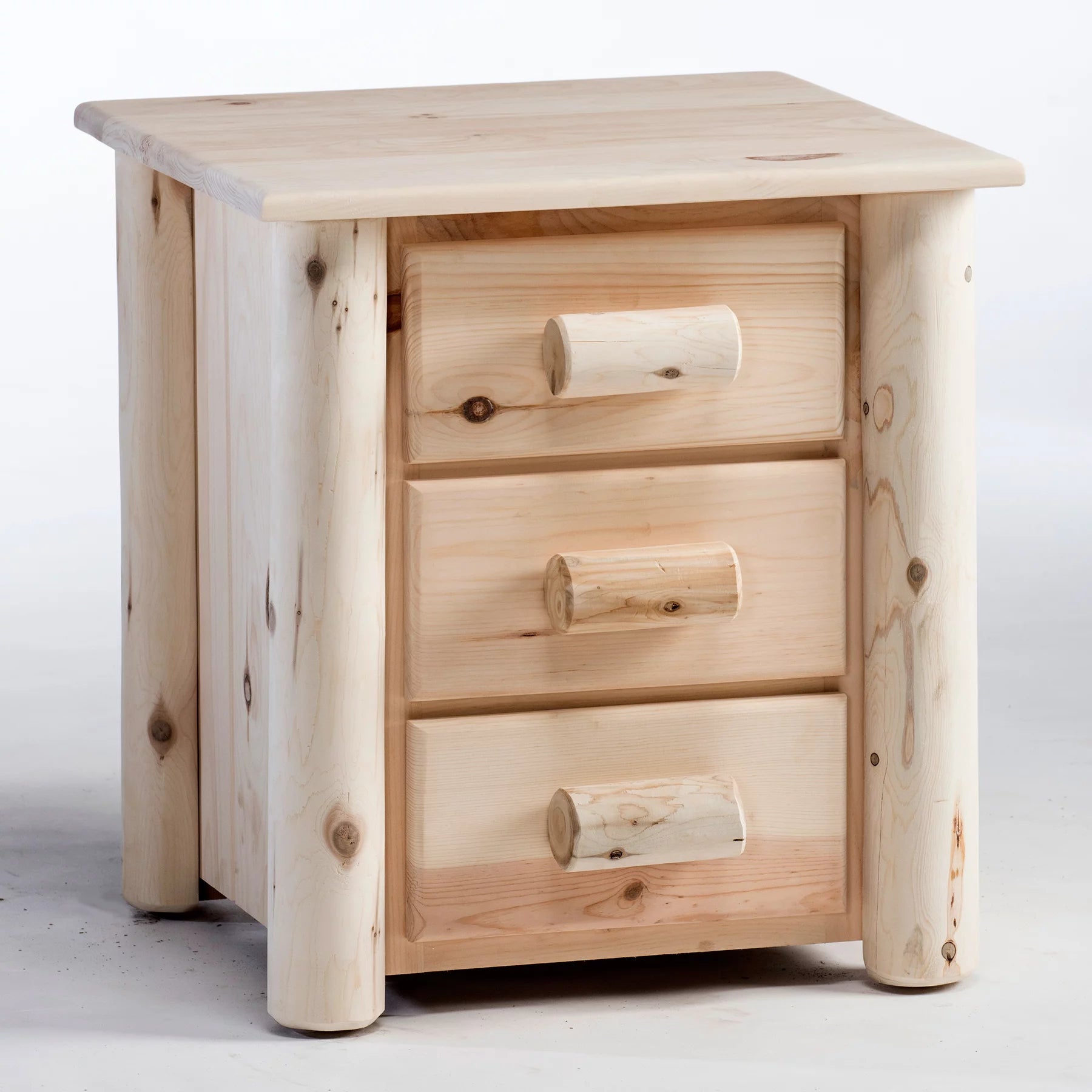 Lakeland Mills HNS3-N Frontier 3 Drawer Nightstand - Unfinished