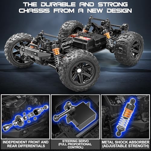 1:14 Scale All Terrain RC Truck, 4WD Off-Road, 40+ KPH, Waterproof with 2 Batteries H47175