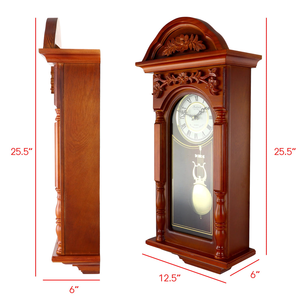 Antique Chiming Wall Clock with Roman Numerals, 27.5" G3579