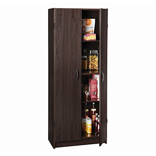 Pantry Cabinet with 2 Doors and Adjustable Shelves, White F51204