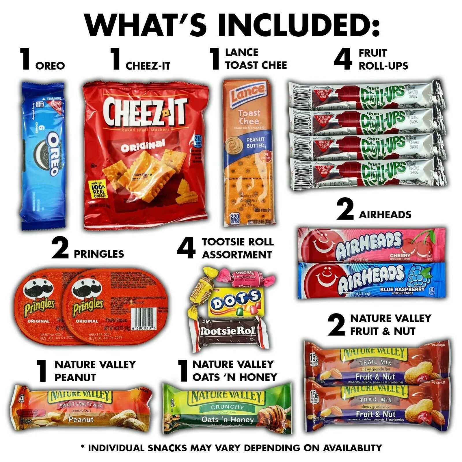American Snack Variety Gift Box - 50 Pieces Chips, Cookies, Candy & Bars W370